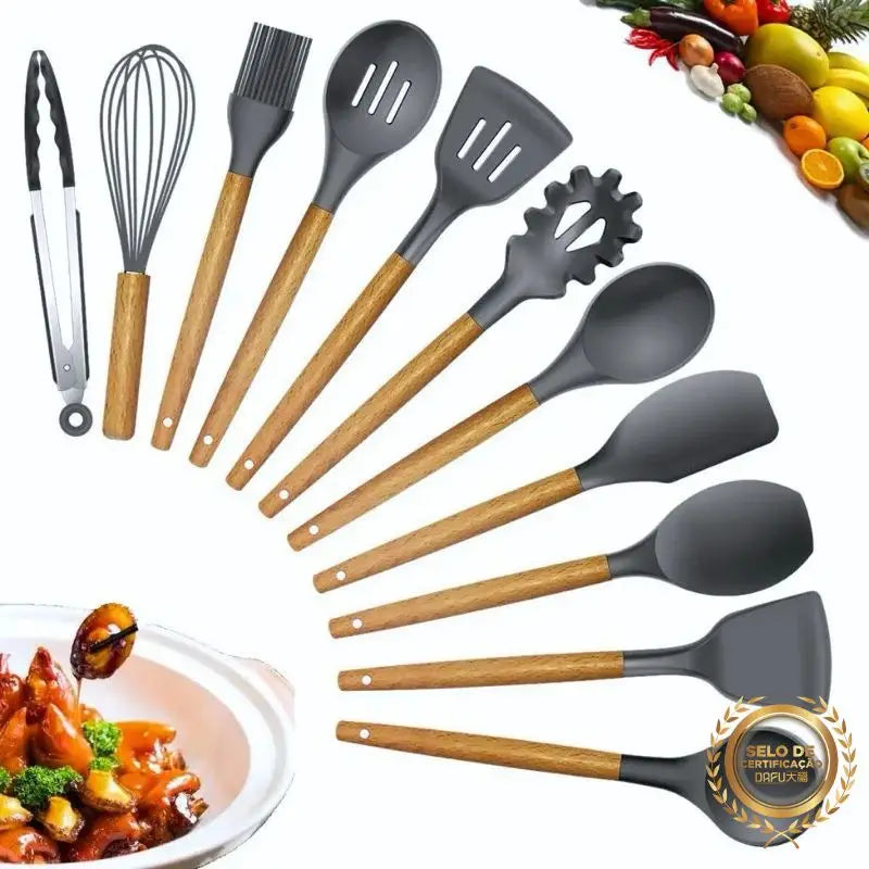 Jogo de Cozinha Kit C/12 Peças de Silicone