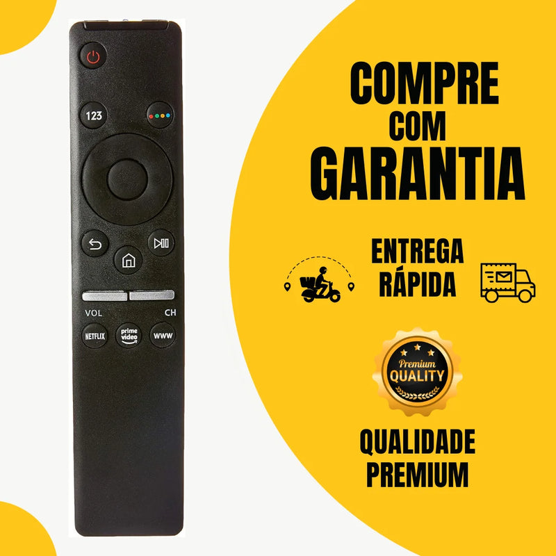 Controle remoto compatível com SAMSUNG Smart TV 4K QLED com teclas de atalho Netflix Prime Globoplay 9062