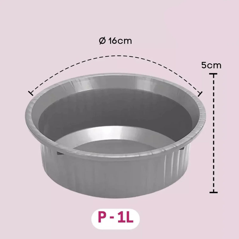 Kit 4 Bacias Plásticas Multiuso Cinza