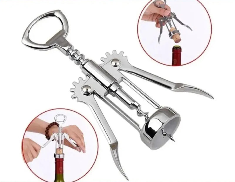 Saca rolhas Inox para Vinhos e Bebidas