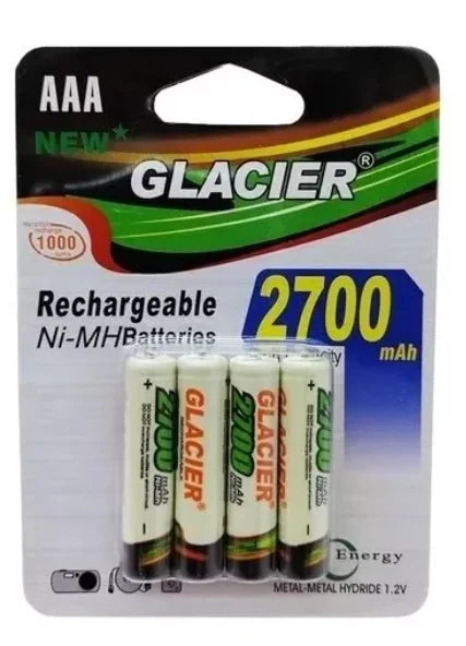 4 Pilhas Recarregáveis AAA 2700 mAh