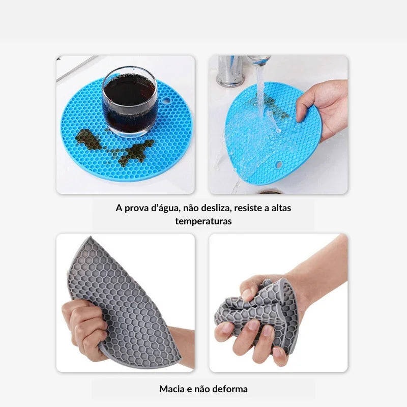 Jogo de Silicone Isolante Térmico Ideal Para Refeições Quentes